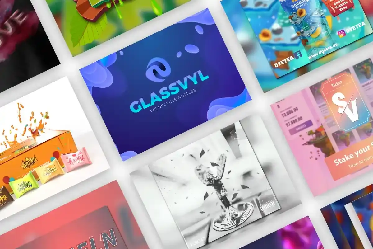 Mockups verschiedener Grafikdesign- und Branding-Arbeiten